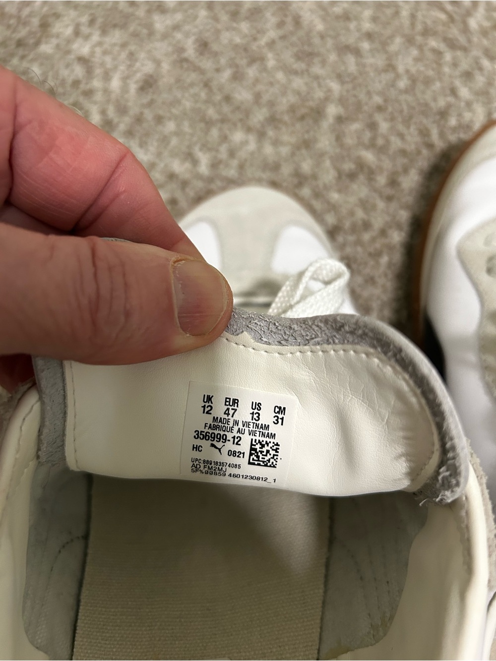 Puma Men's White, Black & Gum Low-Top Sneakers - Picture 4 of 5